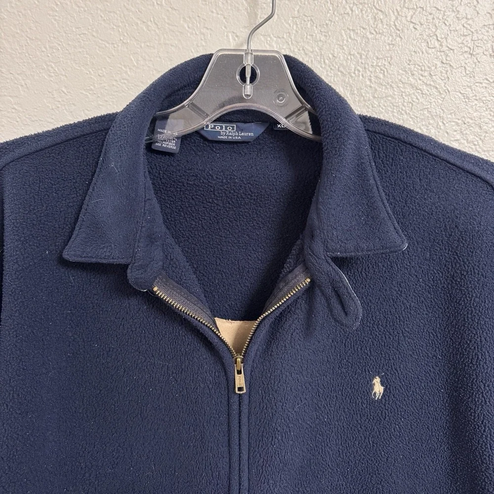 Vtg Polo Ralph Lauren Harrington Jacket Men XL Blue Fleece Classic‎ USA Made